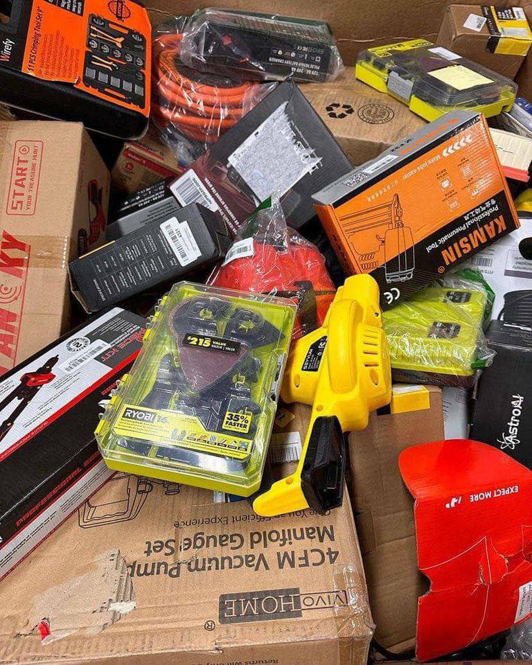 Liquidation Pallets Featuring A Wide Range Of Tools And Car Parts Available For Sale