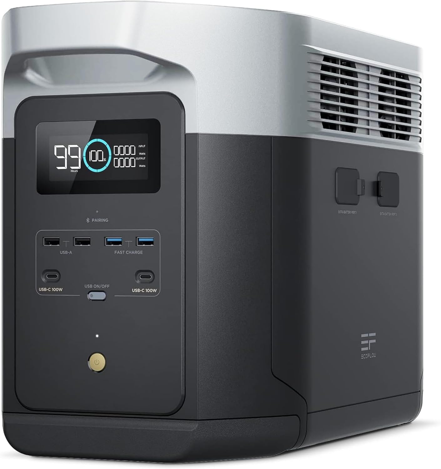 EF ECOFLOW Portable Power Station DELTA 2 Max delivers 2400W of reliable power with a 2048Wh lithium iron phosphate (LFP) battery