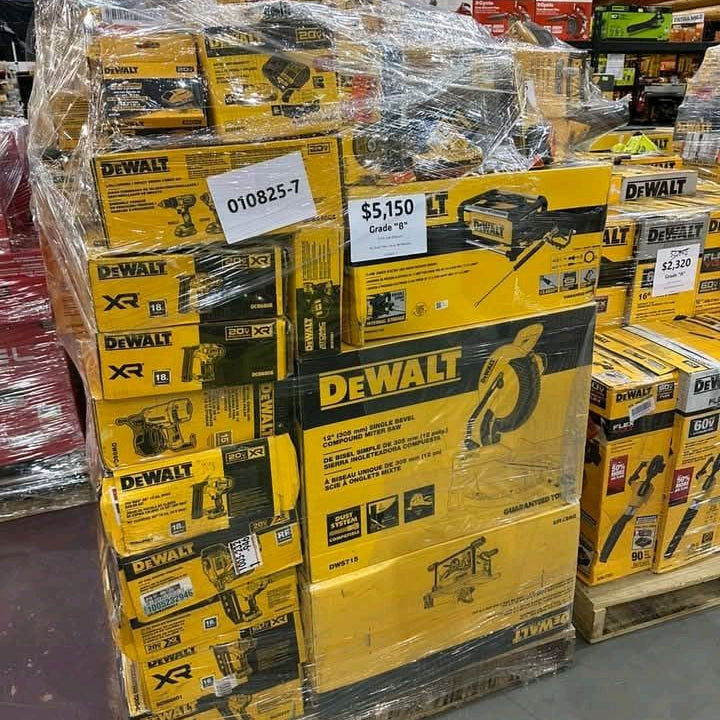 Return  pallets of power tools, ideal for DIY enthusiasts and hardware wholesalers