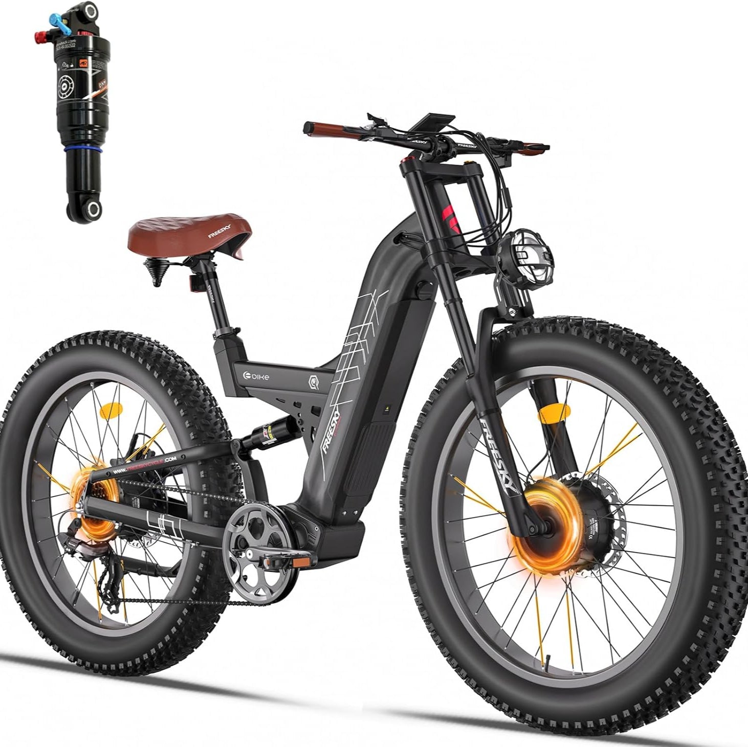 Hot Sales 26 Full Suspension Electric Mountain Bike for Adults Long Range Off-Road E-Bike with 26 Fat Tire Available For Sale