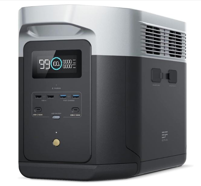 EF ECOFLOW Portable Power Station DELTA 2 Max delivers 2400W of reliable power with a 2048Wh lithium iron phosphate (LFP) battery